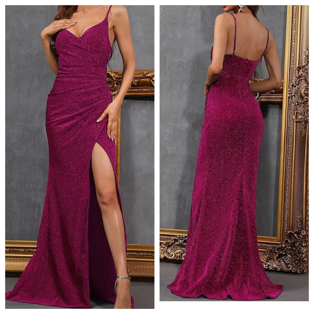 Cinderella Divine Formal Magenta Sparkle Lace-up back size 2